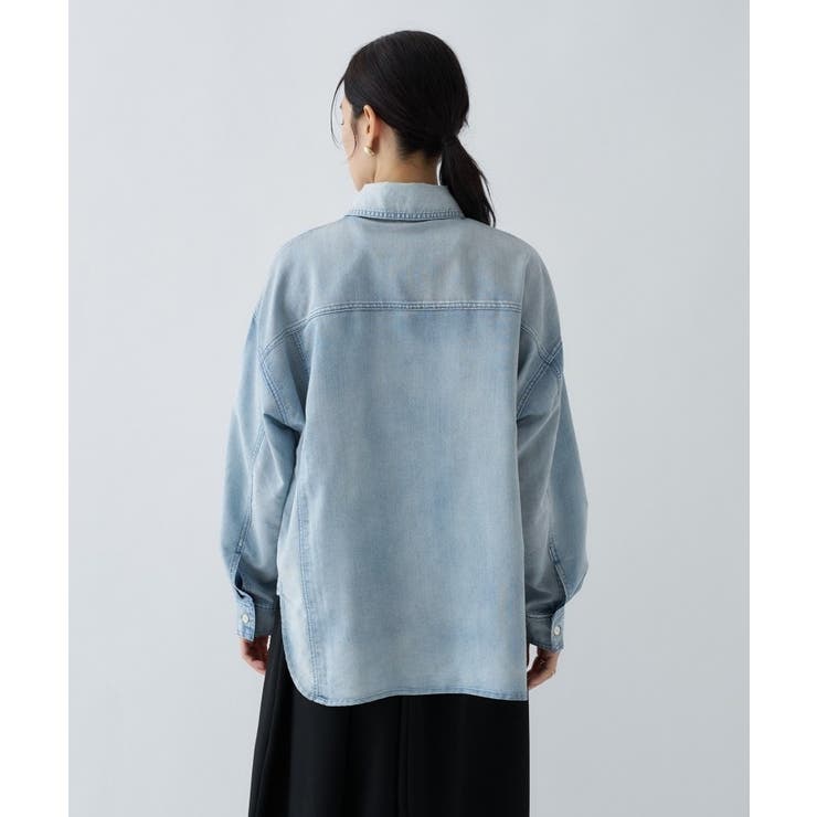 【マシンウォッシュ】シアーデニムオーバーシャツ | cloenc | 詳細画像9 