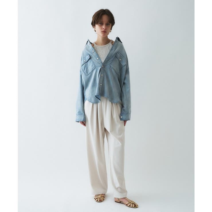 【マシンウォッシュ】シアーデニムオーバーシャツ | cloenc | 詳細画像3 