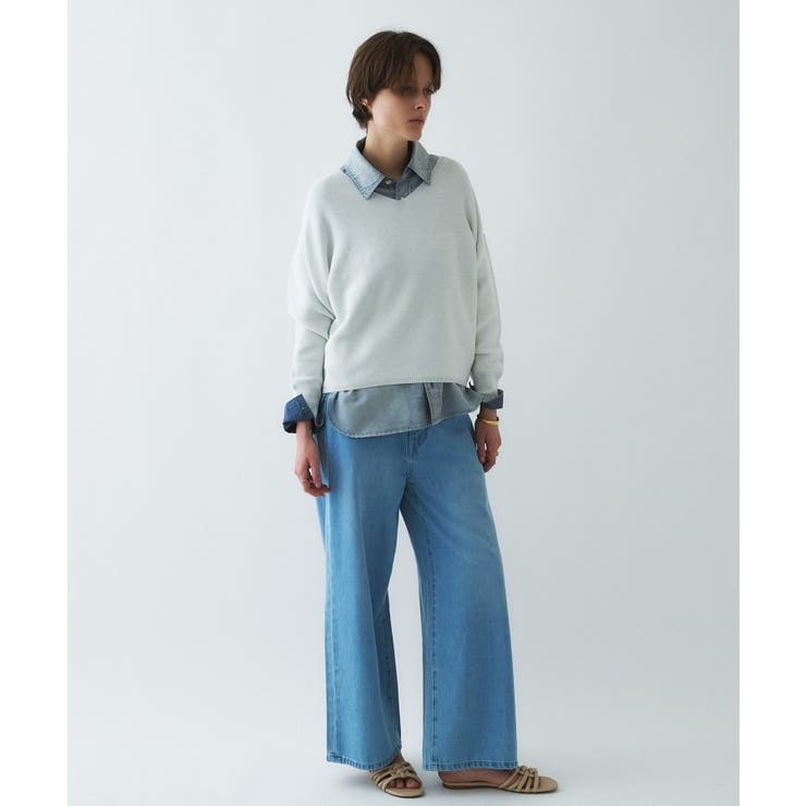 【マシンウォッシュ】シアーデニムオーバーシャツ | cloenc | 詳細画像8 