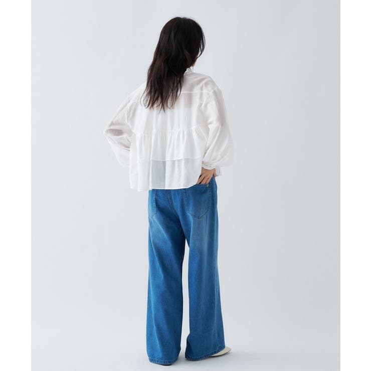 【手洗い可】シアーティアードフリルブラウス | cloenc | 詳細画像13 