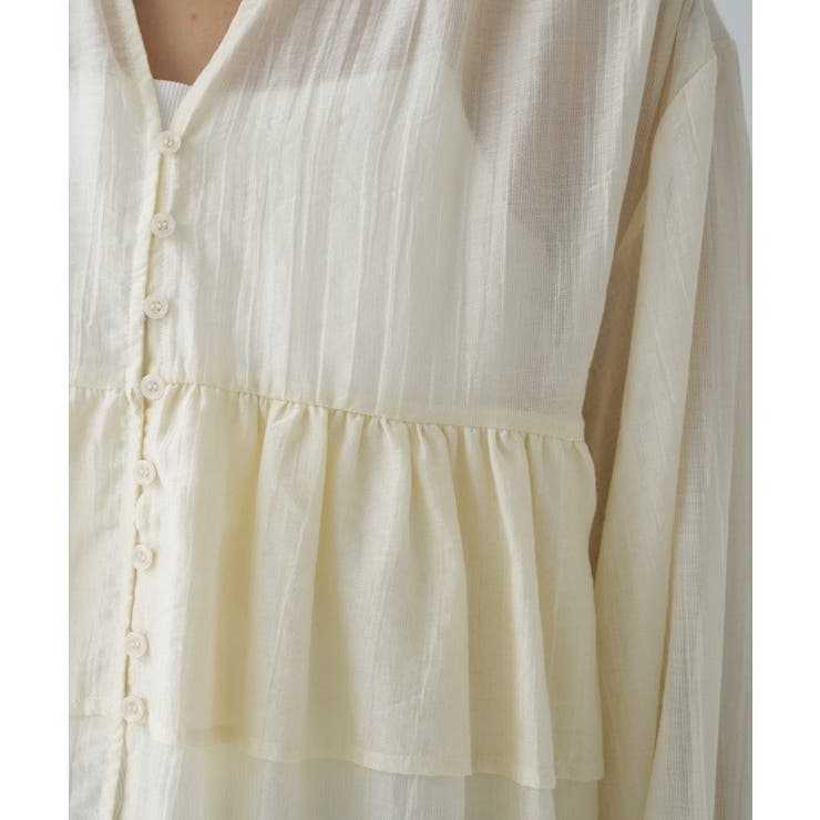 【手洗い可】シアーティアードフリルブラウス | cloenc | 詳細画像6 