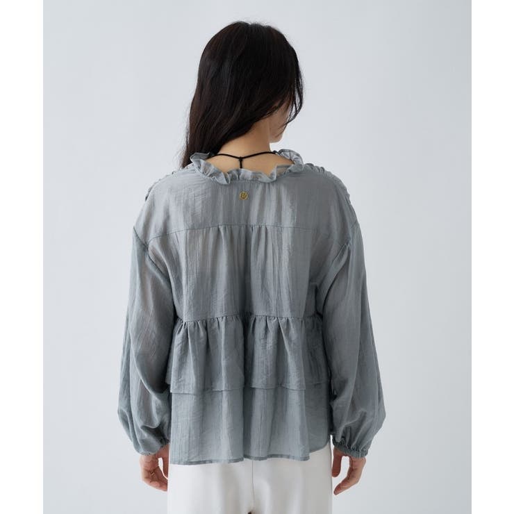 【手洗い可】シアーティアードフリルブラウス | cloenc | 詳細画像11 