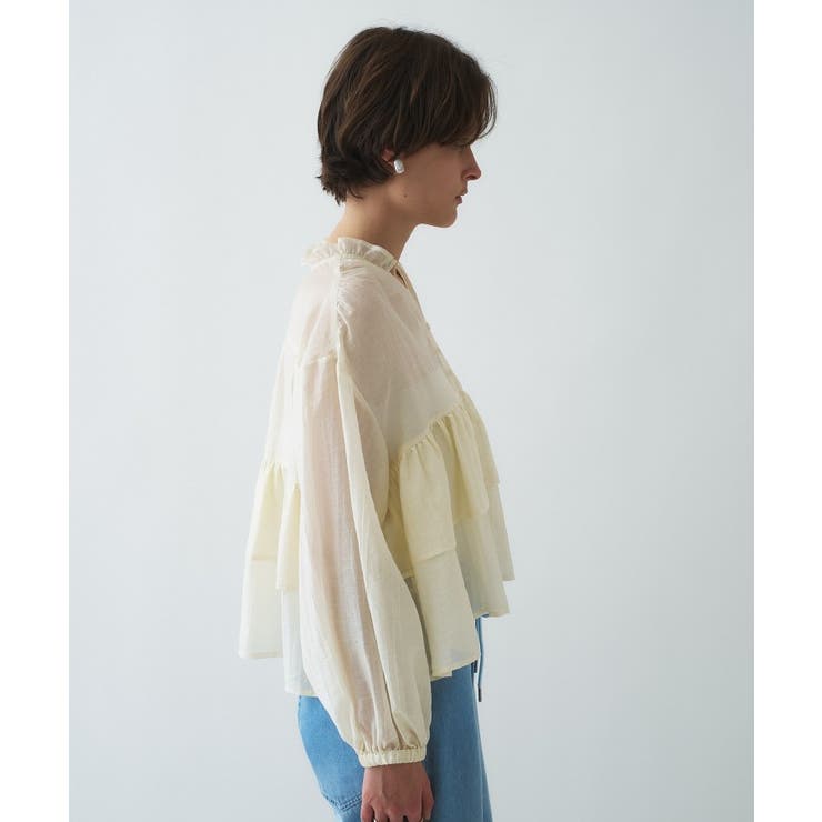 【手洗い可】シアーティアードフリルブラウス | cloenc | 詳細画像4 