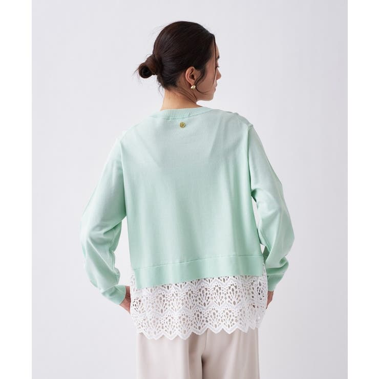 【手洗い可】レースドッキングニットプルオーバー | cloenc | 詳細画像22 