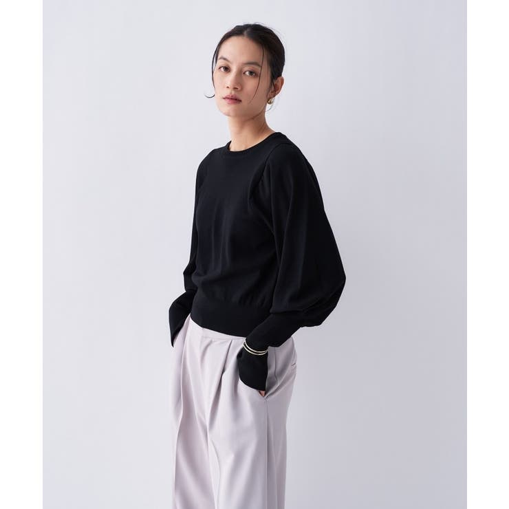 【2way／手洗い可】2wayレースパフスリーブニット | cloenc | 詳細画像19 