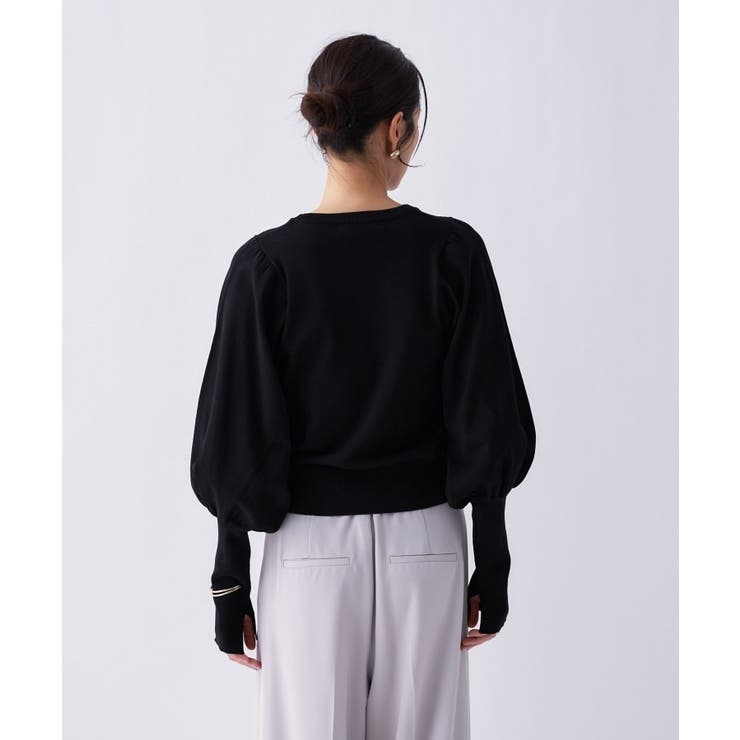 【2way／手洗い可】2wayレースパフスリーブニット | cloenc | 詳細画像20 