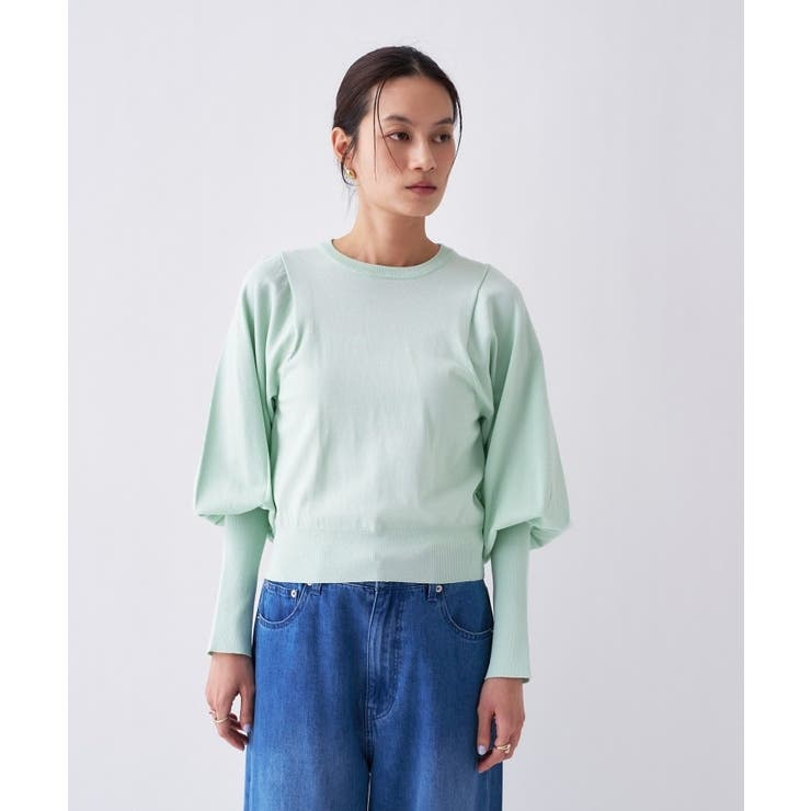 【2way／手洗い可】2wayレースパフスリーブニット | cloenc | 詳細画像32 