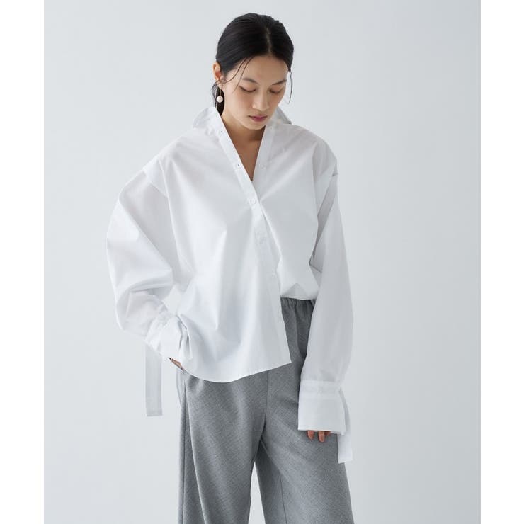 【手洗い可】バックギャザールーズシャツ | cloenc | 詳細画像9 