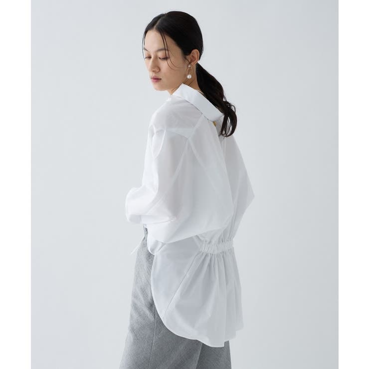 【手洗い可】バックギャザールーズシャツ | cloenc | 詳細画像10 