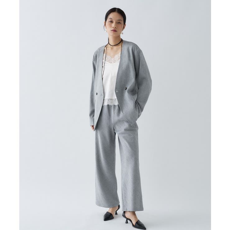 【セットアップ／接触冷感／マシンウォッシュ】リネンライクノーカラージャケット | cloenc | 詳細画像11 