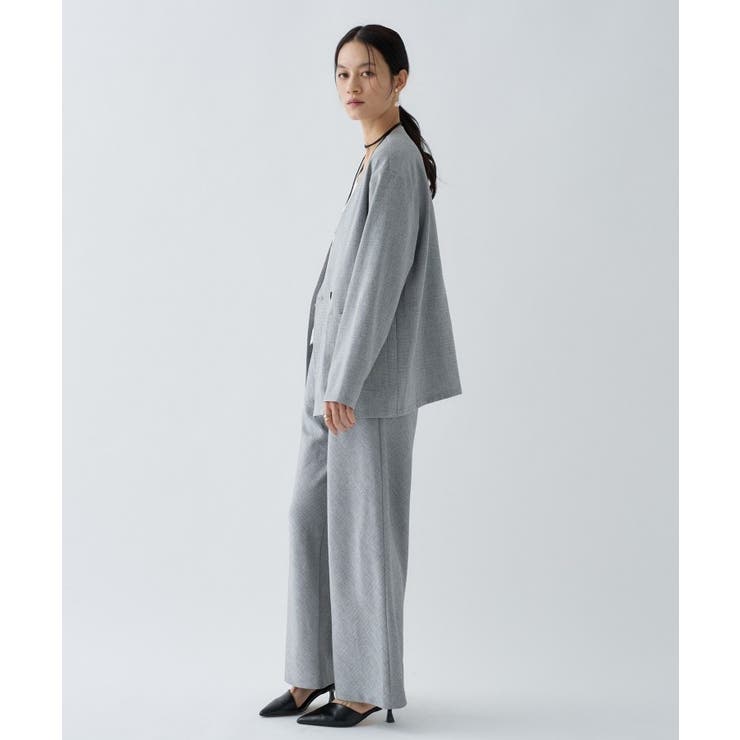 【セットアップ／接触冷感／マシンウォッシュ】リネンライクノーカラージャケット | cloenc | 詳細画像12 