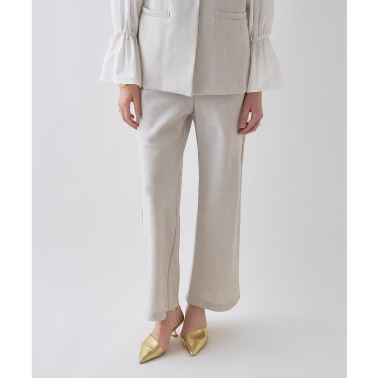 【セットアップ／接触冷感／マシンウォッシュ】リネンライクイージーパンツ | cloenc | 詳細画像3 