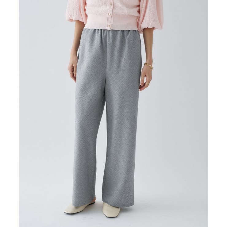 ライトグレー(411) | 【セットアップ／接触冷感／マシンウォッシュ】リネンライクイージーパンツ | cloenc