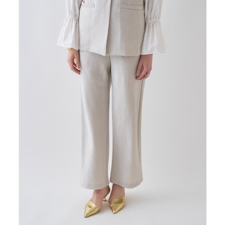 ライトベージュ(451) | 【セットアップ／接触冷感／マシンウォッシュ】リネンライクイージーパンツ | cloenc