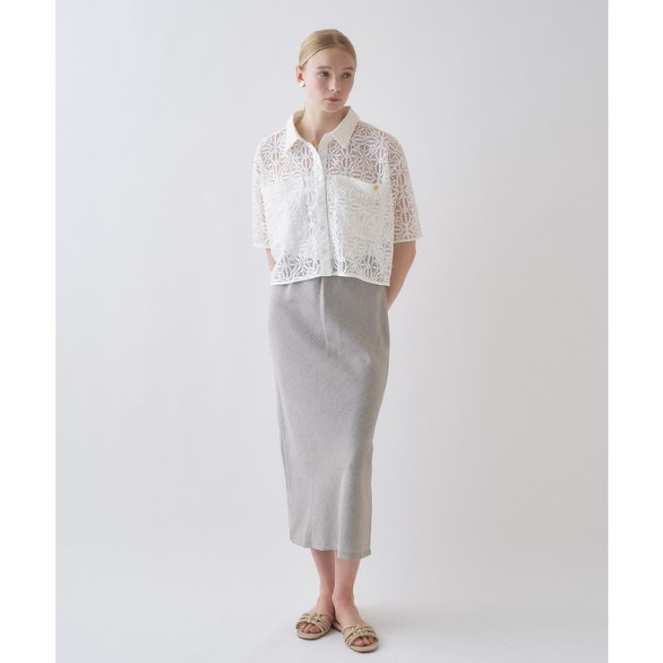 【セットアップ／接触冷感／マシンウォッシュ】リネンライクシャークスカート | cloenc | 詳細画像2 