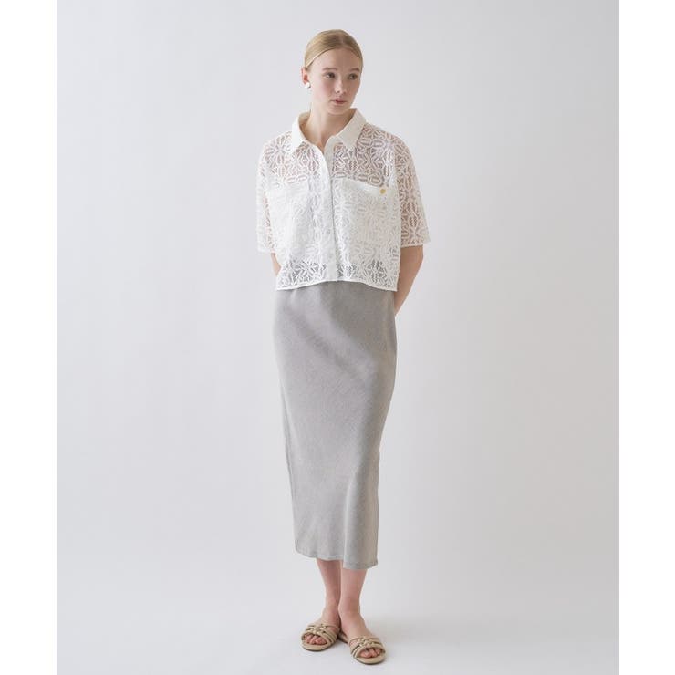 【セットアップ／接触冷感／マシンウォッシュ】リネンライクシャークスカート | cloenc | 詳細画像3 