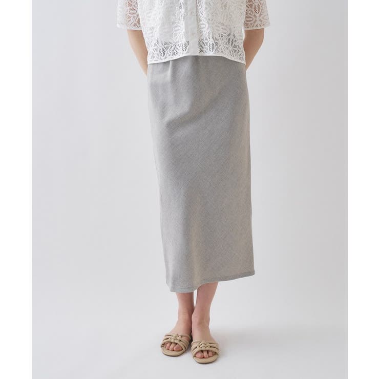 【セットアップ／接触冷感／マシンウォッシュ】リネンライクシャークスカート | cloenc | 詳細画像5 