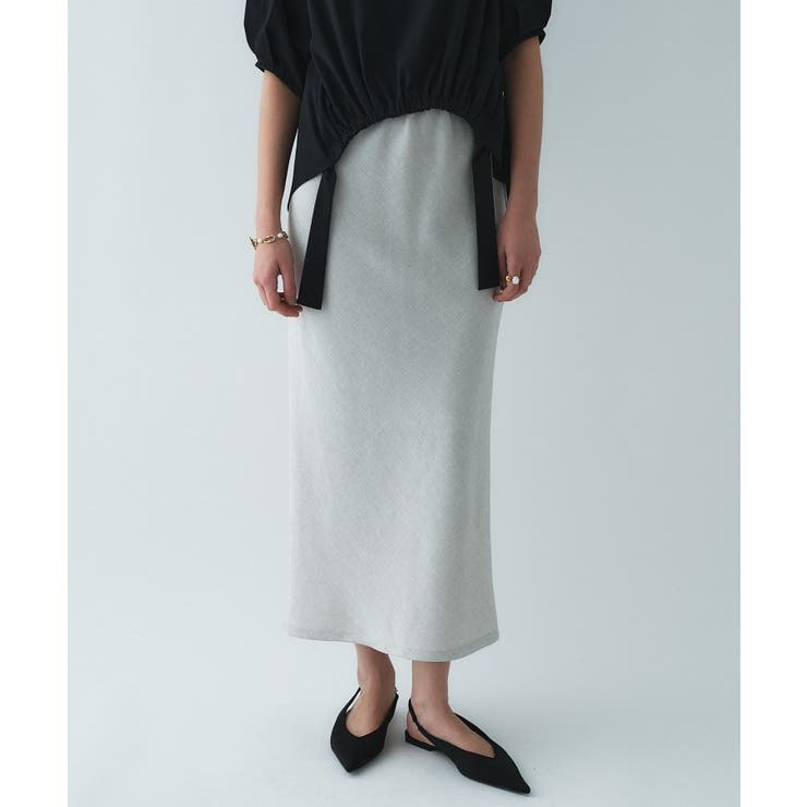 ライトベージュ(451) | 【セットアップ／接触冷感／マシンウォッシュ】リネンライクシャークスカート | cloenc