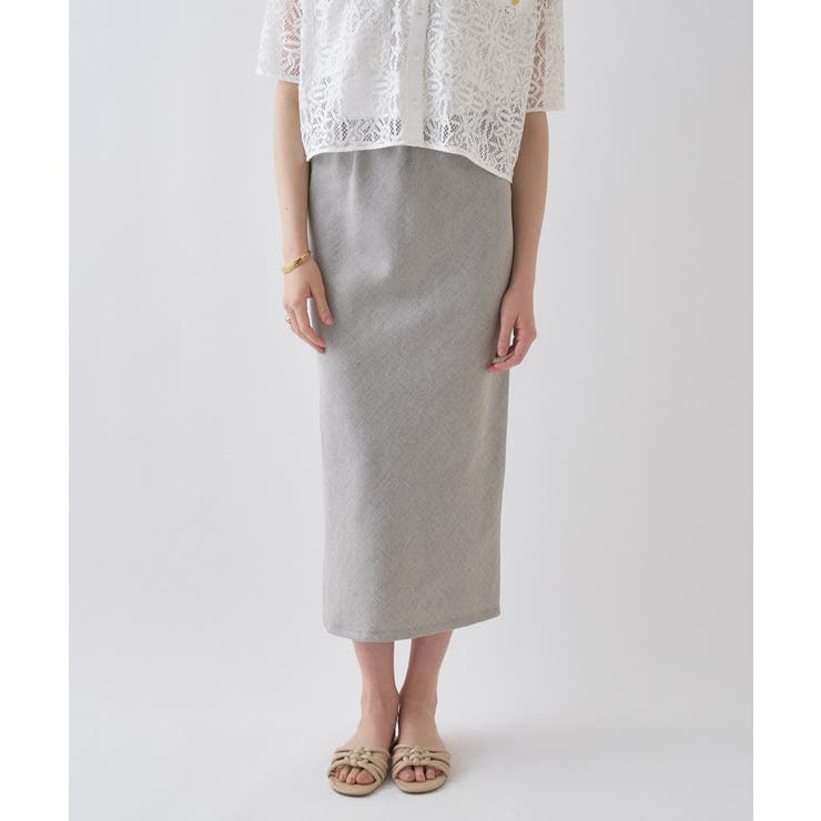 モカブラウン(442) | 【セットアップ／接触冷感／マシンウォッシュ】リネンライクシャークスカート | cloenc