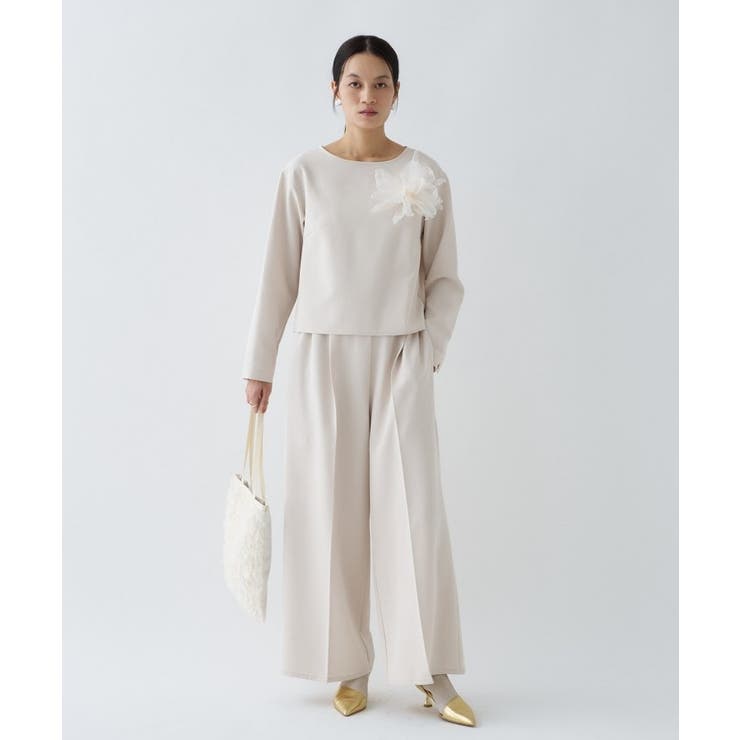 ライトベージュ(051) | 【2点セット／オケージョン／マシンウォッシュ】プレシャスセットアップ | cloenc