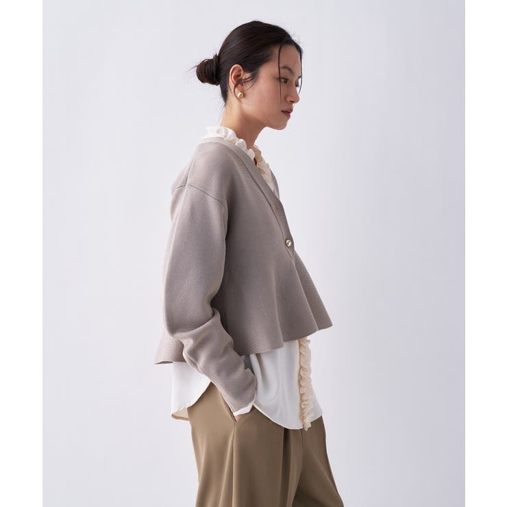 【オケージョン／手洗い可】Vネックペプラムニットカーディガン | cloenc | 詳細画像14 