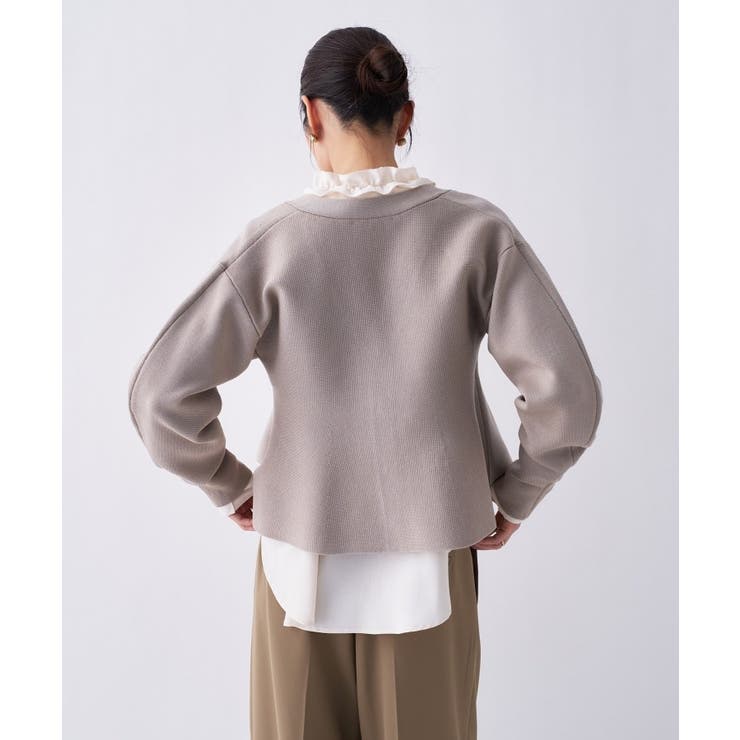 【オケージョン／手洗い可】Vネックペプラムニットカーディガン | cloenc | 詳細画像15 