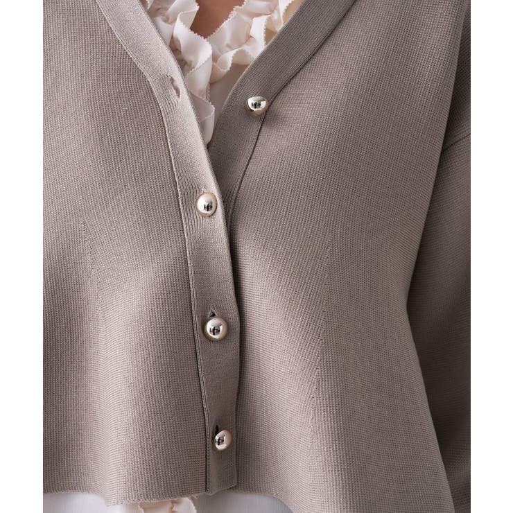 【オケージョン／手洗い可】Vネックペプラムニットカーディガン | cloenc | 詳細画像16 