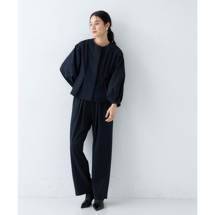 【セットアップ／オケージョン／マシンウォッシュ】ツイルイージータックパンツ | cloenc | 詳細画像1 