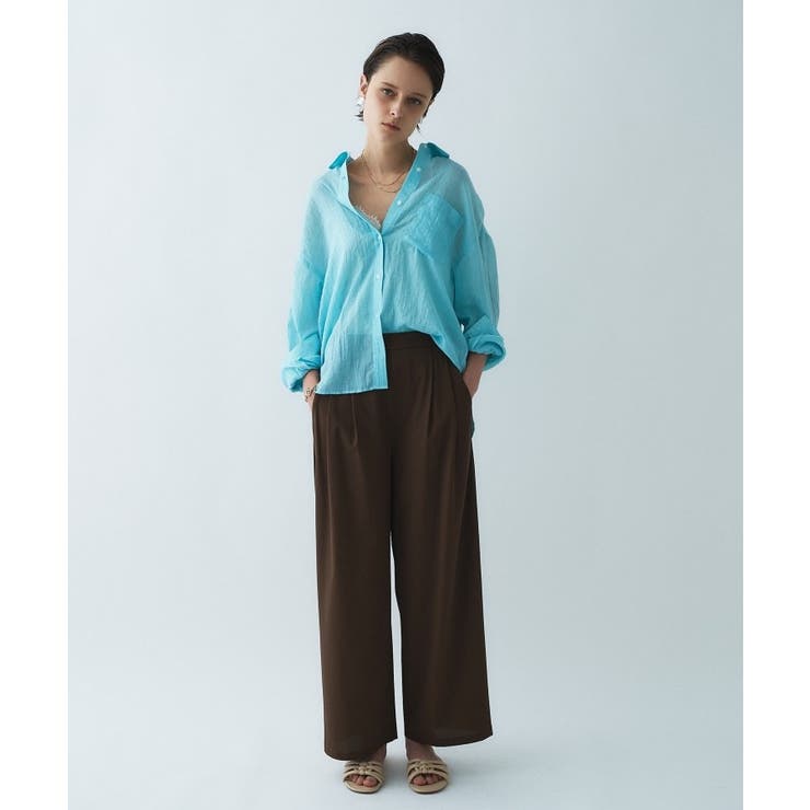 【接触冷感／UVカット／マシンウォッシュ】エアリークロスストレートパンツ | cloenc | 詳細画像7 