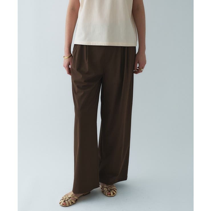 ブラウン(043) | 【接触冷感／UVカット／マシンウォッシュ】エアリークロスストレートパンツ | cloenc