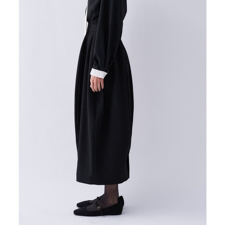 【セットアップ／オケージョン／マシンウォッシュ】コクーンツイルスカート | cloenc | 詳細画像13 