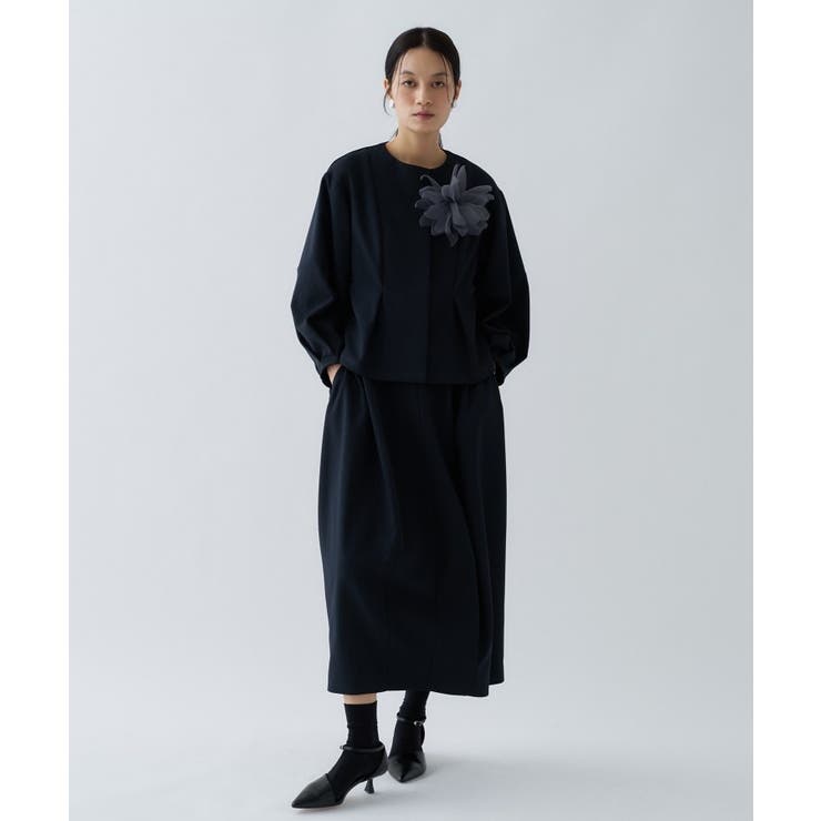 【セットアップ／オケージョン／マシンウォッシュ】コクーンツイルスカート | cloenc | 詳細画像27 