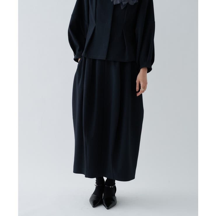 【セットアップ／オケージョン／マシンウォッシュ】コクーンツイルスカート | cloenc | 詳細画像29 