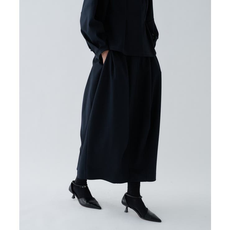 【セットアップ／オケージョン／マシンウォッシュ】コクーンツイルスカート | cloenc | 詳細画像30 