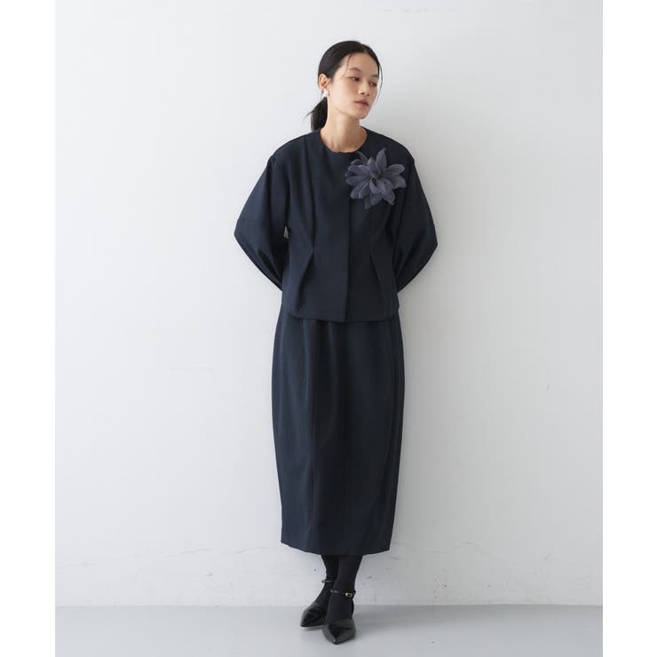 【セットアップ／オケージョン／マシンウォッシュ】コクーンツイルスカート | cloenc | 詳細画像3 