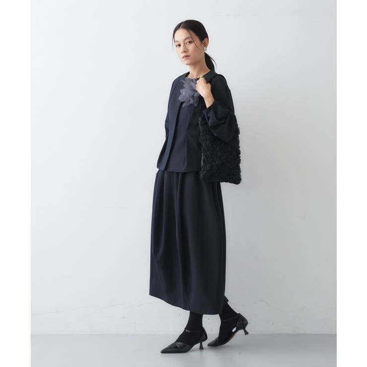 【セットアップ／オケージョン／マシンウォッシュ】コクーンツイルスカート | cloenc | 詳細画像4 