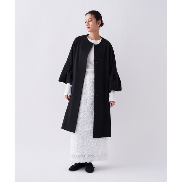 【セットアップ／オケージョン／手洗い可】フレアスリーブミドルコート | cloenc | 詳細画像4 
