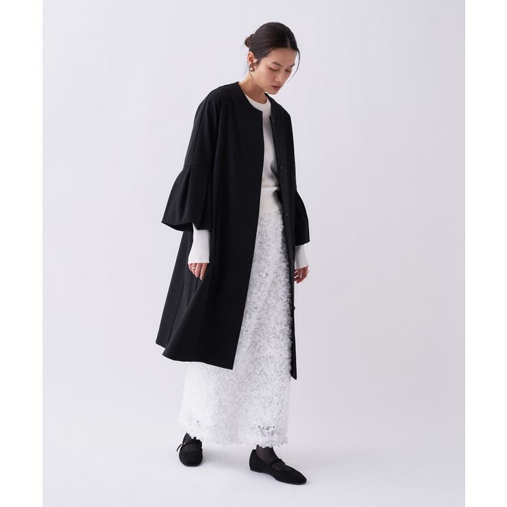 【セットアップ／オケージョン／手洗い可】フレアスリーブミドルコート | cloenc | 詳細画像5 