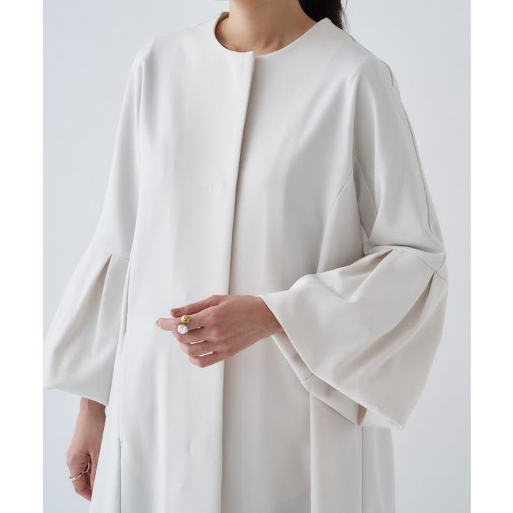 【セットアップ／オケージョン／手洗い可】フレアスリーブミドルコート | cloenc | 詳細画像22 