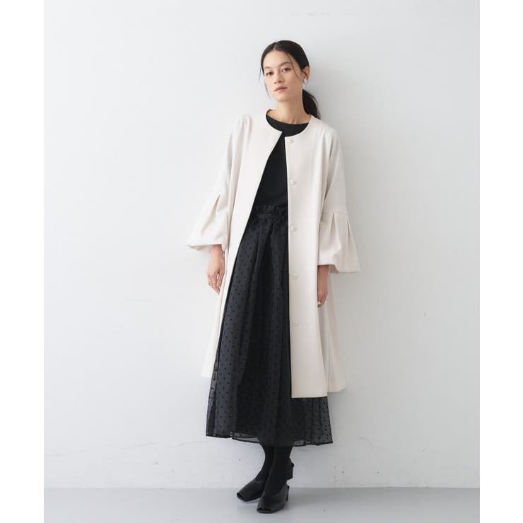 【セットアップ／オケージョン／手洗い可】フレアスリーブミドルコート | cloenc | 詳細画像1 