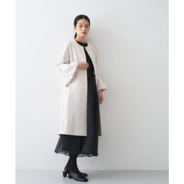 【セットアップ／オケージョン／手洗い可】フレアスリーブミドルコート | cloenc | 詳細画像3 