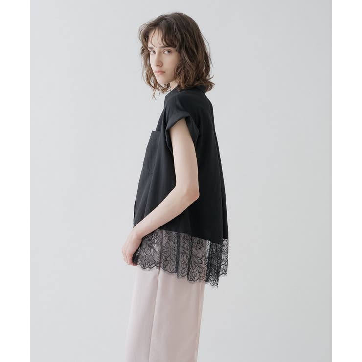 【ひんやり／体型カバー】レースフレンチスリーブブラウス | cloenc | 詳細画像19 