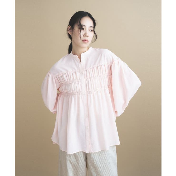 【マシンウォッシュ】シャーリング チュニックブラウス | cloenc | 詳細画像14 
