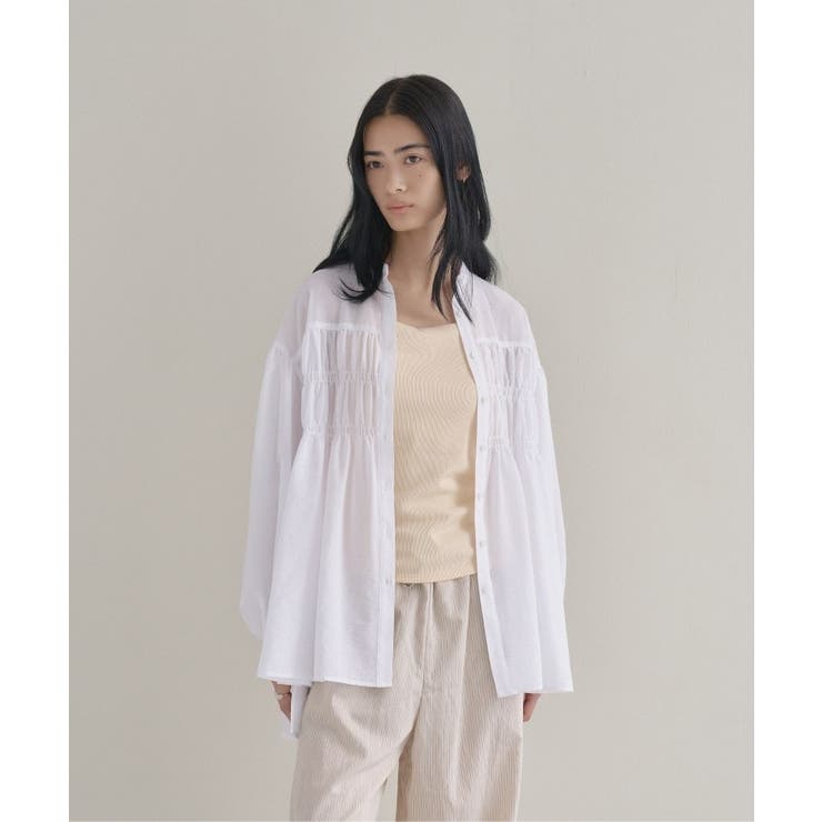 【マシンウォッシュ】シャーリング チュニックブラウス | cloenc | 詳細画像2 
