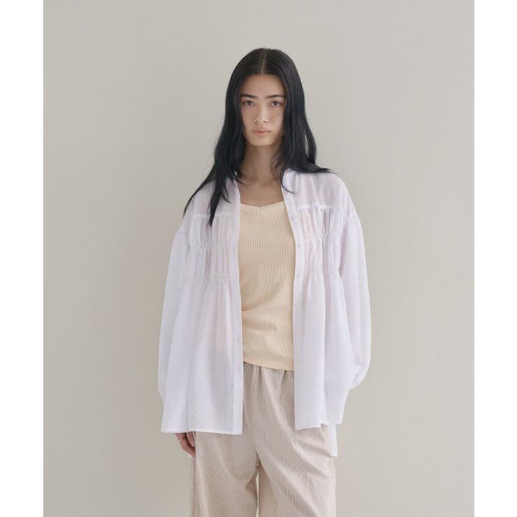 【マシンウォッシュ】シャーリング チュニックブラウス | cloenc | 詳細画像3 