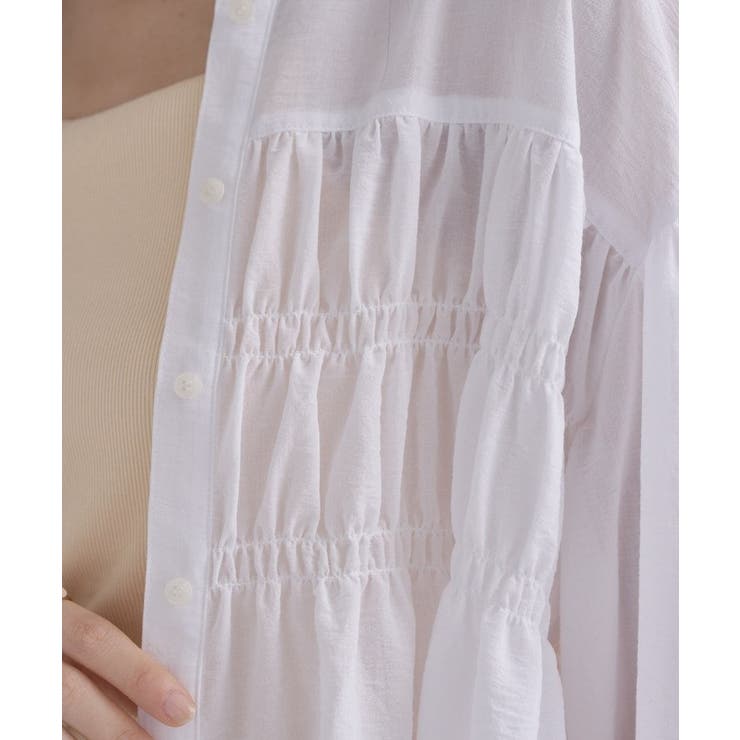 【マシンウォッシュ】シャーリング チュニックブラウス | cloenc | 詳細画像8 