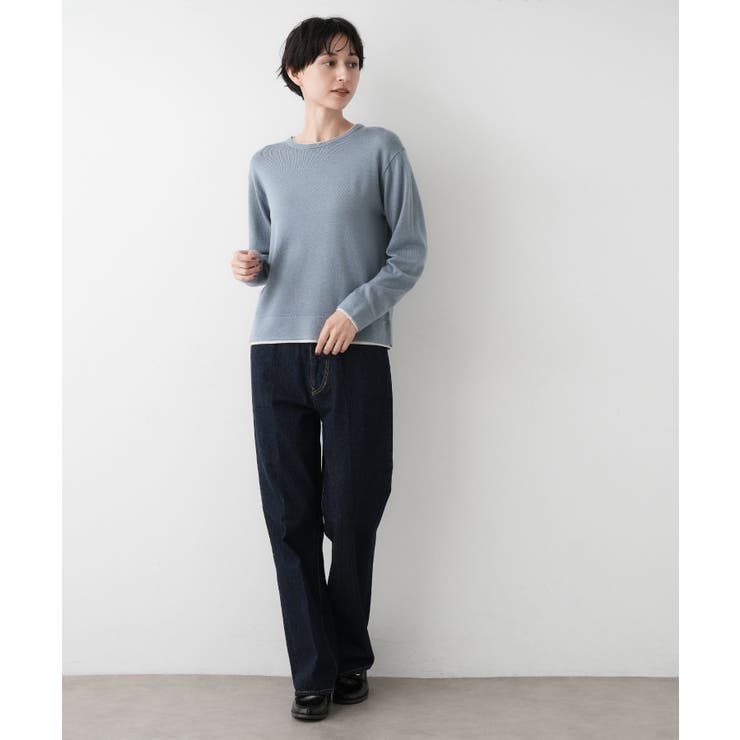 【ユニセックス/洗える】バイカラーニット | Dessin | 詳細画像11 