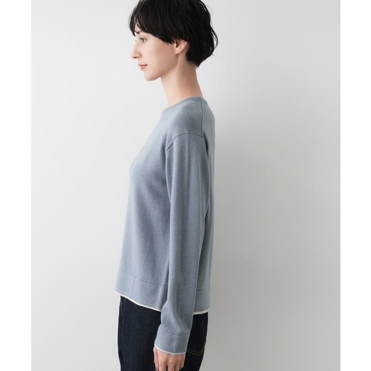 【ユニセックス/洗える】バイカラーニット | Dessin | 詳細画像14 
