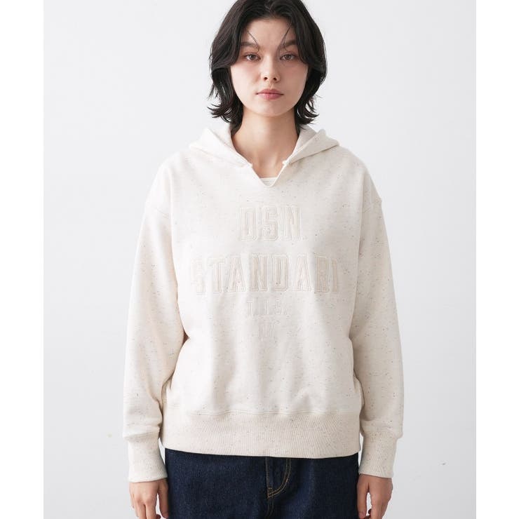 【ユニセックス/洗える】ネップ裏毛フーディートレーナー | Dessin | 詳細画像13 