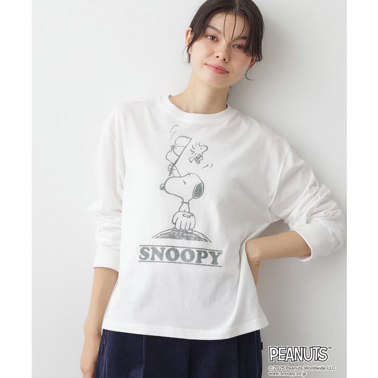 オフホワイト(003) | PEANUTSロングTシャツ | Dessin
